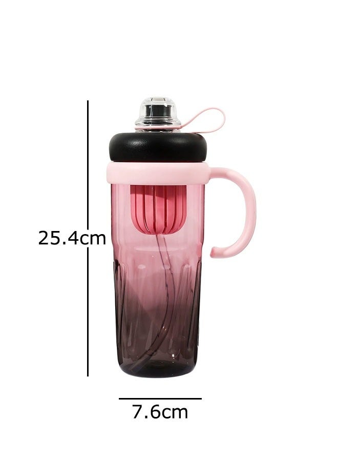 Lasola New Portable Water Bottle,Sports Water Bottle,Large Capacity Gradient Color Direct Drinking For Outdoor,Outdoor Water Bottle, High-Value Water Bottle For Student,Women,Water Bottle With Handle And Straw Tea Infuser Water Bottle Portable - Image 2