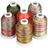 Simthread 6 Colors Polyester Variegated Embroidery Machine Thread 1100 Yards (1000M) for Decoration Babylock Singer - Image 1
