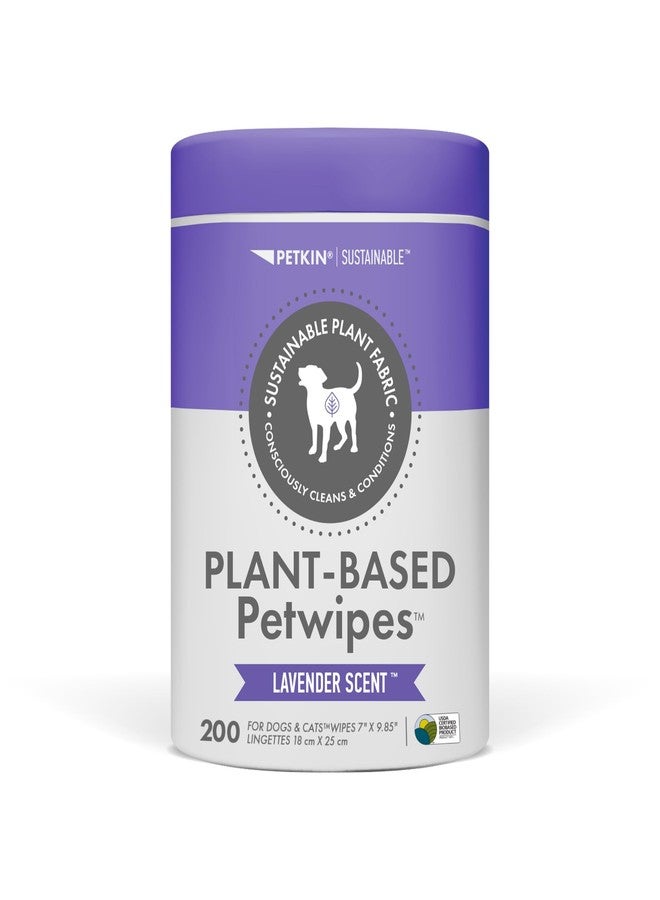 بيتكين مناديل بيتكين النباتية للحيوانات الأليفة، 200 منديل - مناديل كبيرة وسميكة، مستدامة، مصنوعة من مواد حيوية، للكلاب والقطط - للوجه، الكفوف، الأذنين، الجسم، ومنطقة العين - تنظف وترطب بلطف - برائحة اللافندر - Image 1