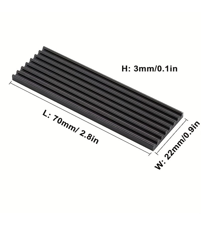 مبدد حراري من الألومنيوم الذهبي لقرص SSD M.2 NVMe 2280 مع وسادة حرارية لأجهزة الكمبيوتر وPS5 - Image 2