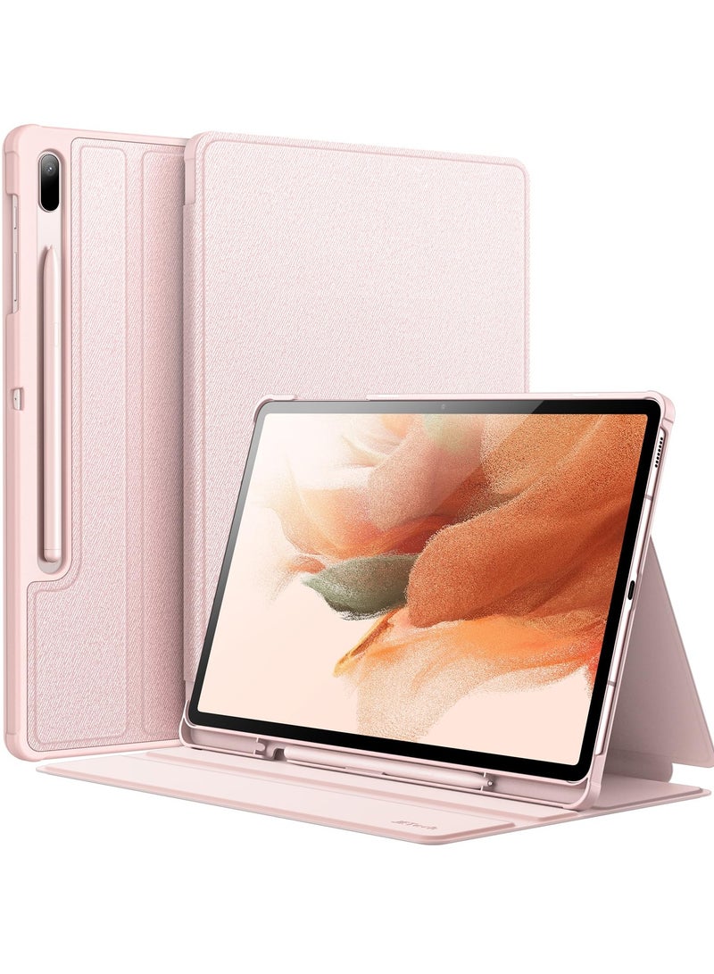 Jetech Case for Samsung Galaxy Tab S8 Plus 2022 / S7 FE 2021 / S7 Plus 2020 12.4-Inch with S Pen Holder, Slim Folio Stand Protective Tablet Cover, Multi-Angle Viewing (Pink Gold) - Image 1