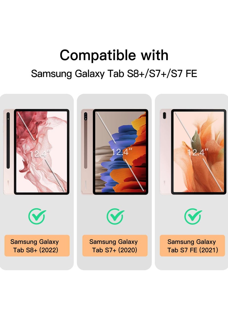 Jetech Case for Samsung Galaxy Tab S8 Plus 2022 / S7 FE 2021 / S7 Plus 2020 12.4-Inch with S Pen Holder, Slim Folio Stand Protective Tablet Cover, Multi-Angle Viewing (Pink Gold) - Image 2