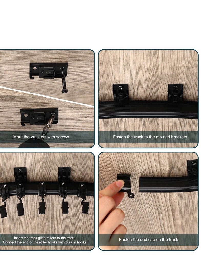 NIBEMINENT Curved Ceiling Curtain Track Bendable Moun, Room Divider Track, Flexible Rails, for Rail Bunk Bed Bay Window (Black,5 m/ 16.4 ft) - Image 5