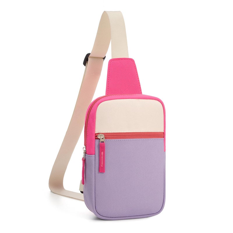 Cotmcor Easter Basket Stuffers for Teens Girls: Fanny Pack Birthday Gift for 8 9 10 11 12 Year Old Teen Girl Trendy Stuff, Preppy Colorblock Crossbody Bag Adjustable Sling Belt Bags Purse for Travel - Image 1