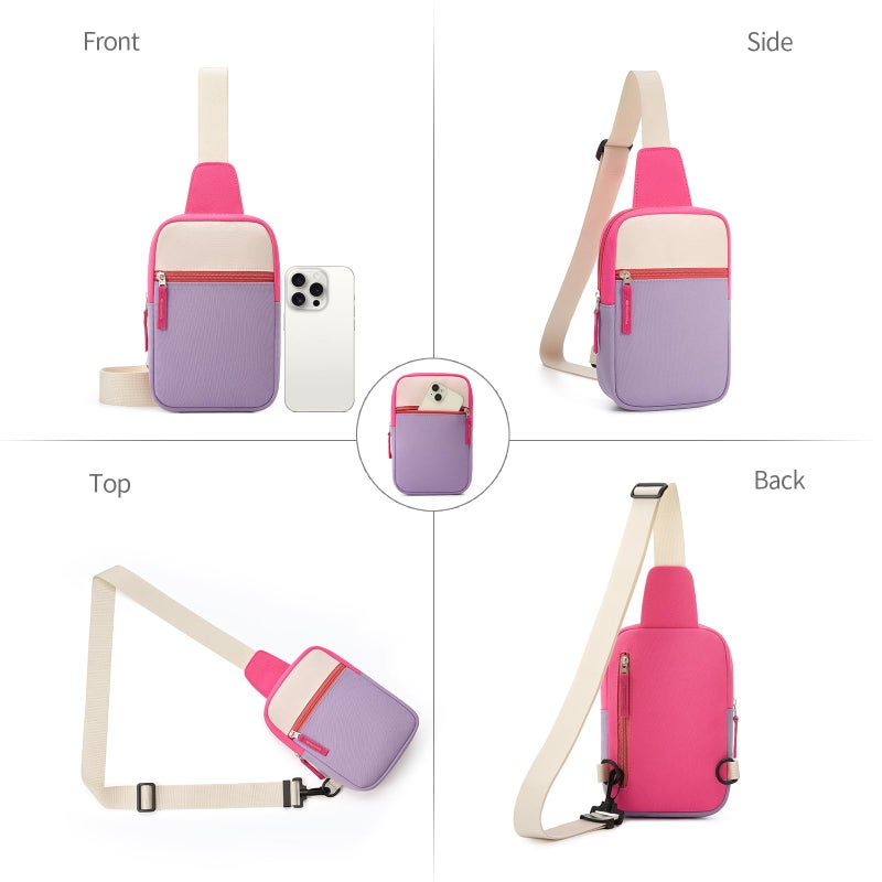 Cotmcor Easter Basket Stuffers for Teens Girls: Fanny Pack Birthday Gift for 8 9 10 11 12 Year Old Teen Girl Trendy Stuff, Preppy Colorblock Crossbody Bag Adjustable Sling Belt Bags Purse for Travel - Image 5