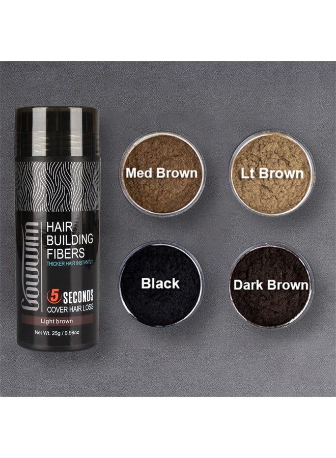 gowwim Hair Fibers for Thinning Hair 25g Hair Building Fibers 100% Undetectable,Instantly Cover Sparse Hair Areas-Bald Spots Cover Up. (Light Brown) - Image 4