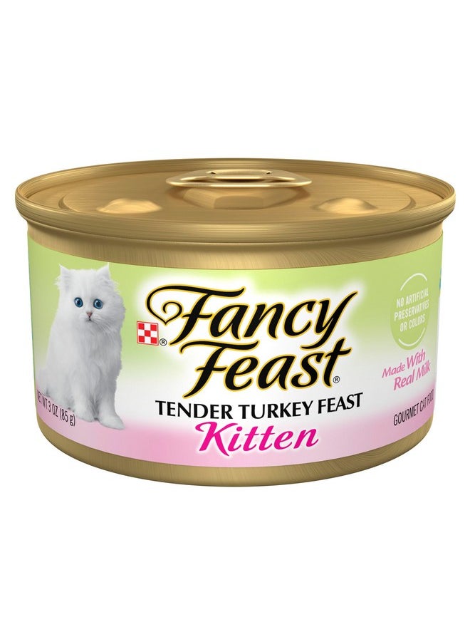 Fancy Feast - Y Feast Kitten Tender Turkey Feast Wet Kitten Food Pate  (Pack Of 24) 3 Oz. Cans - Image 1