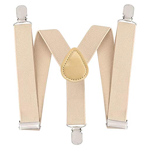 CLOTHERA Suspender and Bow Tie Set with Matched Hat for Men- (Beige) - Image 3