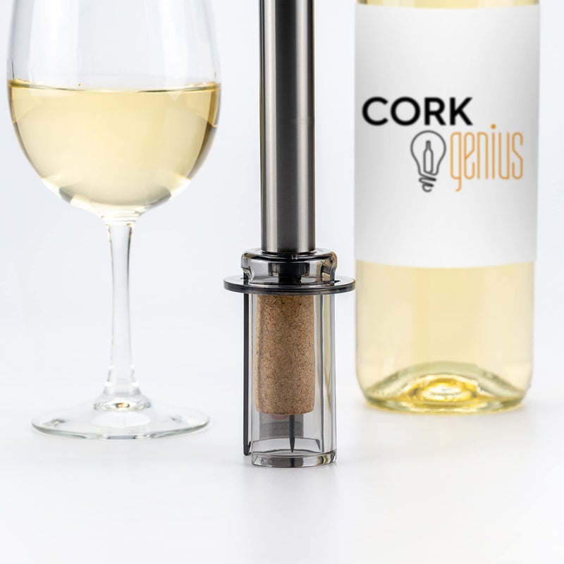 CORK GENIUS Cork Genius Air Pressure Wine Opener, Manual Air Pump Wine Bottle Opener, Durable Cork Remover for Wine Bottles, Portable and Easy Wine Needle Opener for Travel, Gray  - Image 2