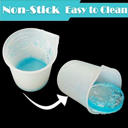 Moukiween 10 PCS 100ml Silicone Measuring Cups for Resin Non-Stick Mixing Cups Glue Tools, Precise Scale Toning Cups for Resin DIY Craft Jewelry Making - Image 3
