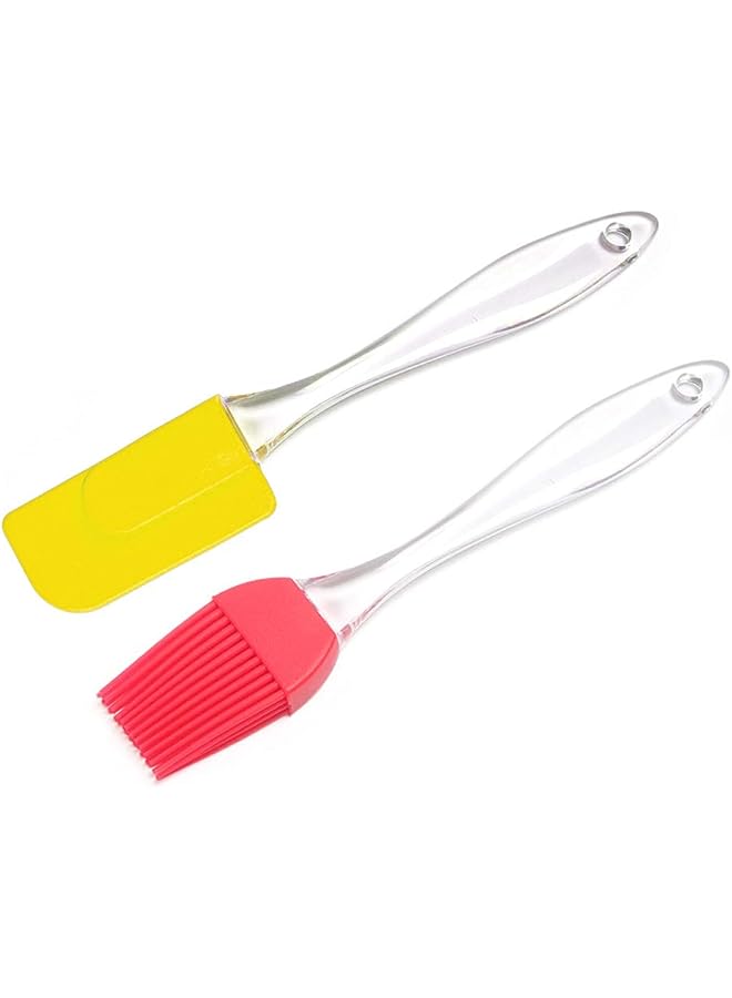 Raxoom Basting Brush And Spatula Set, Pastry Non-Stick, Heat Resistant, Kitchen Utensils For Baking Bread Bbq Grill Oil Cream Sauce Butter (Random Colours) - Image 1