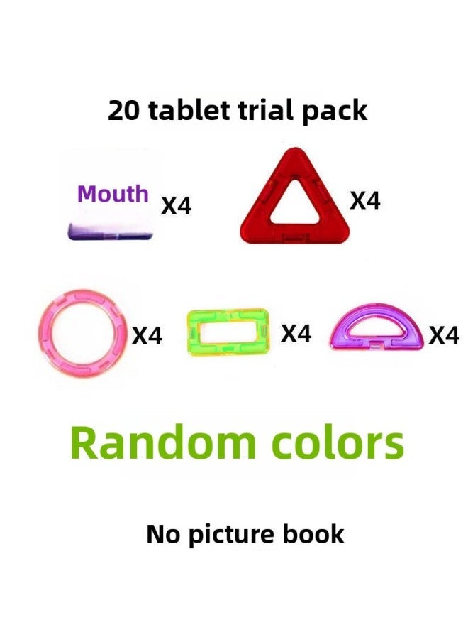 Pure Magnetic Piece Building Blocks Children's Magnet Magnetic Piece Puzzle Boys Girls Baby's Iron Piece Puzzle Assembled Toys-Color:20 Pieces Mix And Match Supplement [Bag]] - Image 1