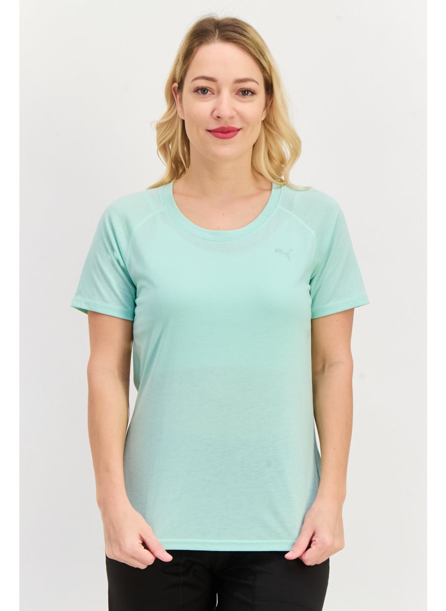 PUMA Women Sportswear Fit Short Sleeve Training Top, Mint Green  - Image 1