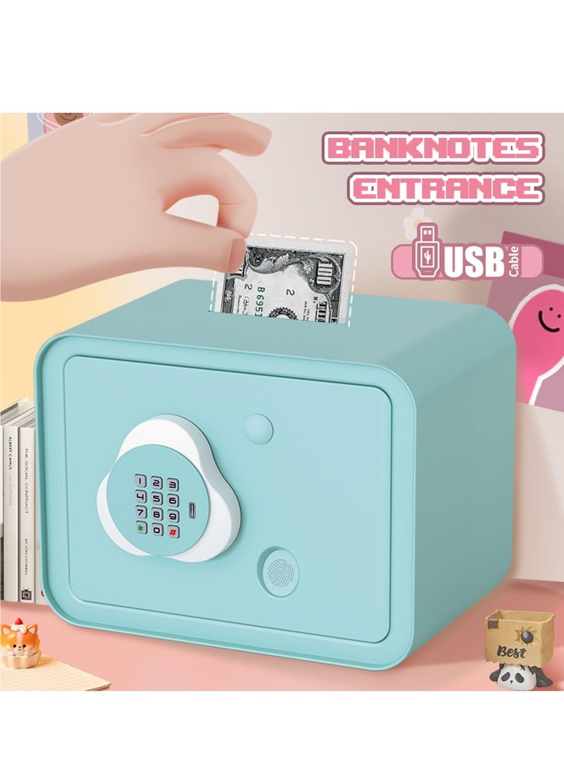 Electronic Money Saving Box Money Coin Bank Money Box with ATM Password Protected and Key Kids Piggy Bank Simulated Fingerprint Unlocking Safe ATM Cash Coin Savings Box Musical Toy for Boys Girls Holiday Party Birthday Gift  - Image 2