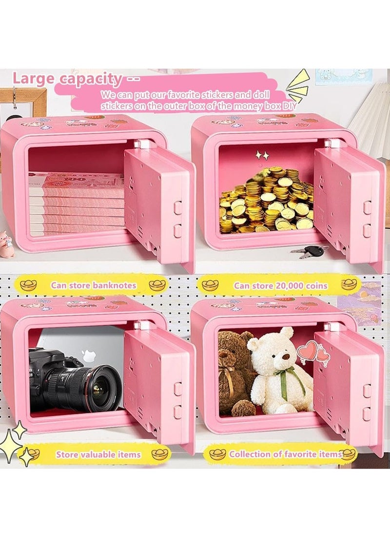 Electronic Money Saving Box Money Coin Bank Money Box with ATM Password Protected and Key Kids Piggy Bank Simulated Fingerprint Unlocking Safe ATM Cash Coin Savings Box Musical Toy for Boys Girls Holiday Party Birthday Gift  - Image 4