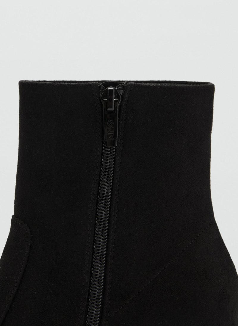 MANGO Suede Block Heel Ankle Boot  - Image 5