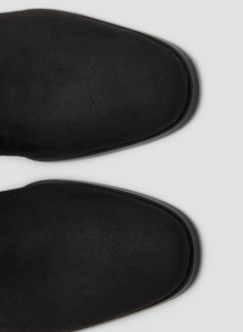 MANGO Suede Block Heel Ankle Boot  - Image 4