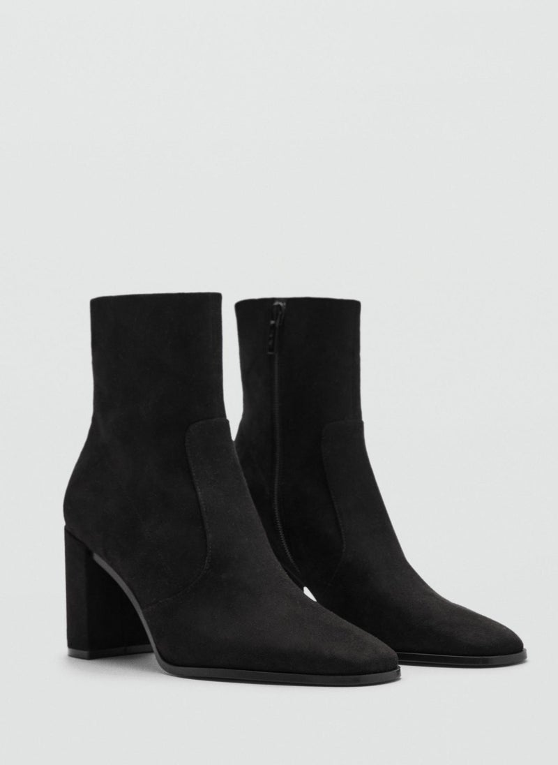 MANGO Suede Block Heel Ankle Boot  - Image 2
