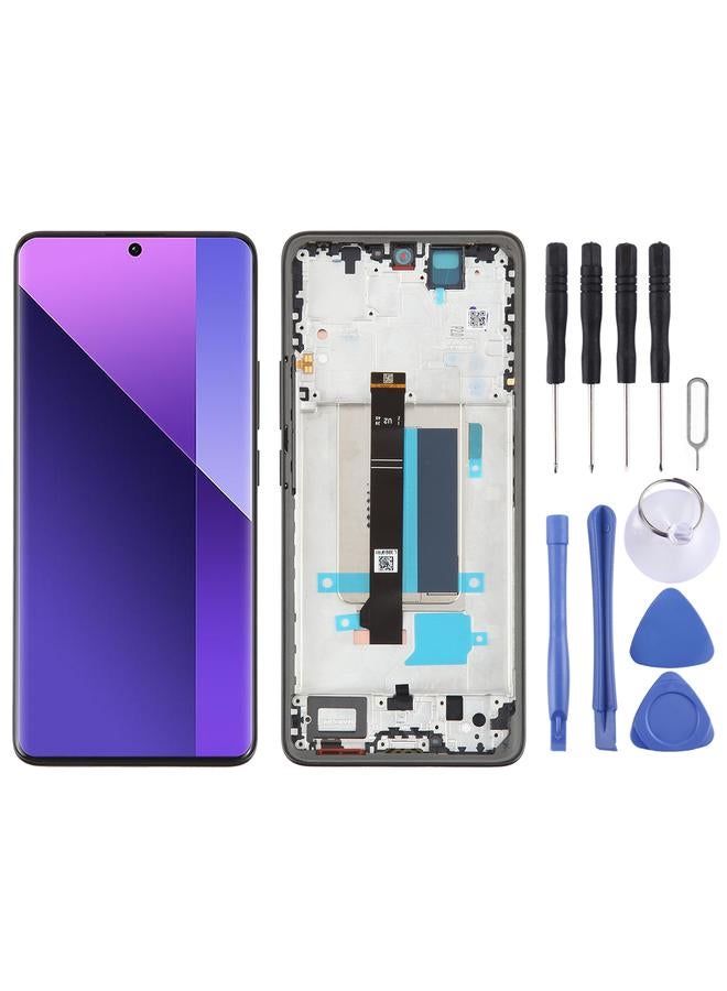 Replacement For Xiaomi Redmi Note 13 Pro+ Original AMOLED Material LCD Screen Digitizer Full Assembly with Frame Black - Image 1