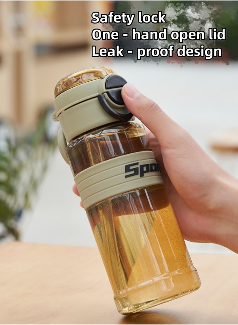 سبورت زجاجة ماء للأطفال بسعة 870 مل مع مصاصة، مقاومة للتسرب وخالية من مادة BPA - زجاجة ماء مدرسية مثالية للأولاد والبنات بمقبض حمل، زجاجة ماء رياضية للطلاب - Image 4