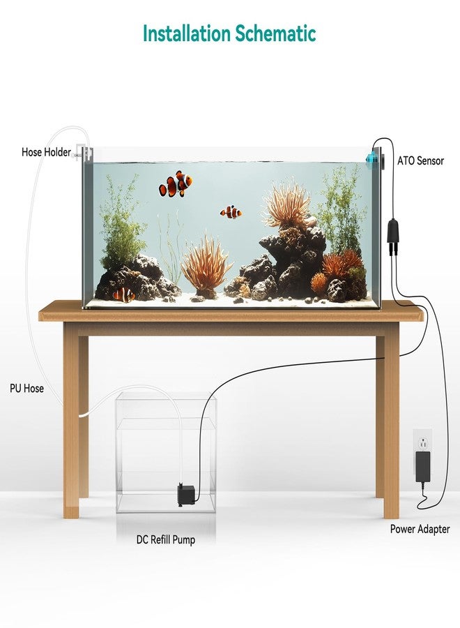 ATET Auto Top Off System ATO Saltwater Aquarium,Water Top Off System for Aquarium,Reef Tank＆Fish Tank- Blue - Image 2