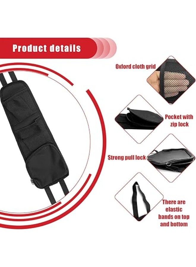 حقيبة تخزين معلقة لمقعد السيارة - 2 قطعة مع جيوب متعددة لحمل الهاتف والنظارات - Image 3