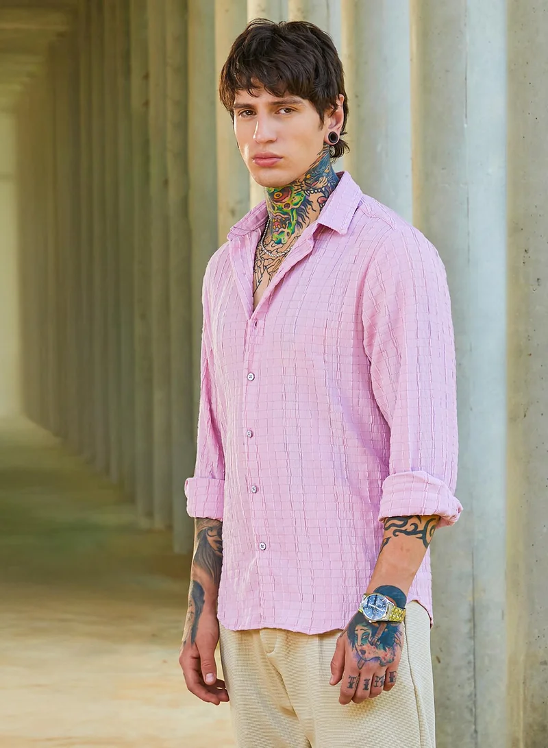 كامبوس سوترا Men's Rose Pink Crumble-Revival Shirt