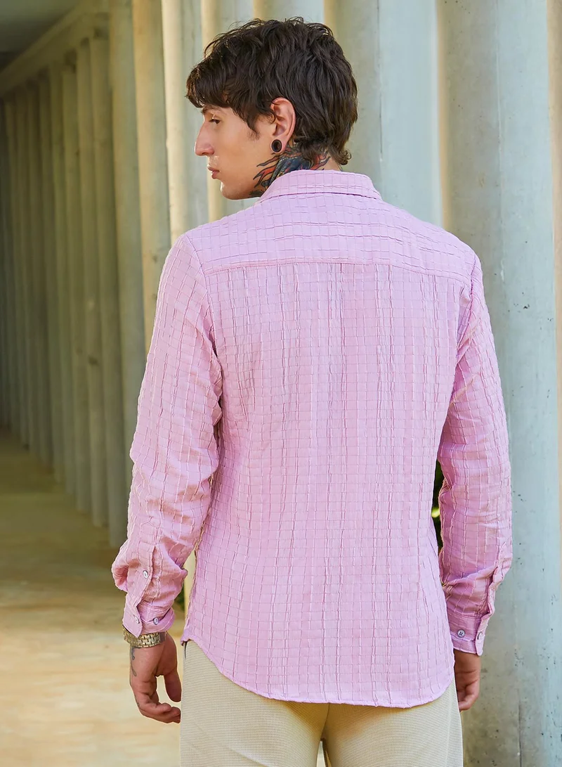 كامبوس سوترا Men's Rose Pink Crumble-Revival Shirt