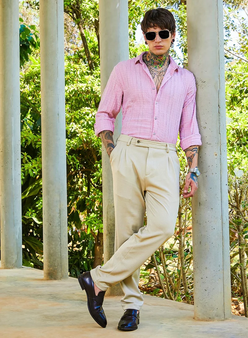 كامبوس سوترا Men's Rose Pink Crumble-Revival Shirt