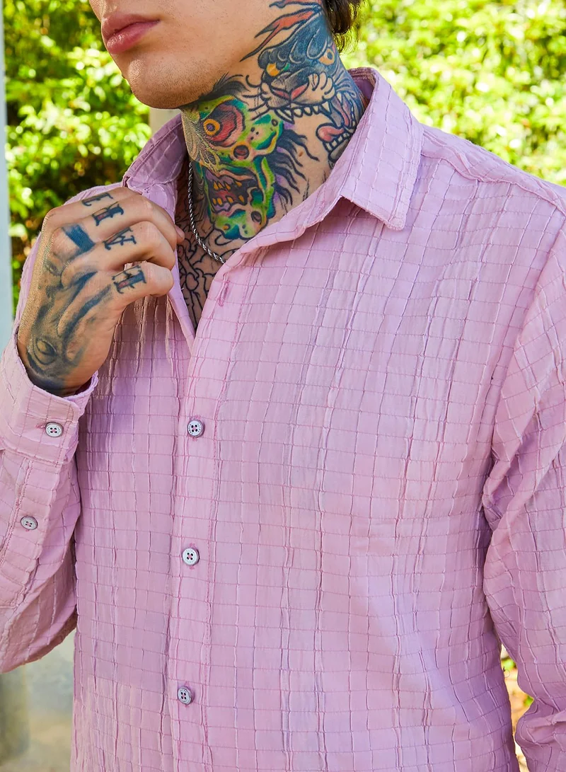كامبوس سوترا Men's Rose Pink Crumble-Revival Shirt