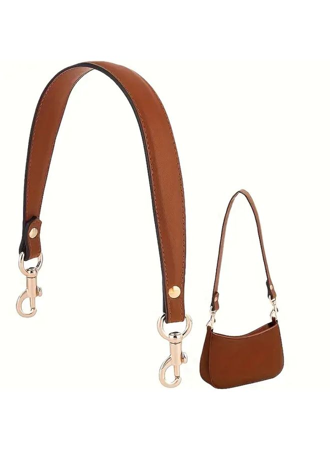 23 Inch Faux Leather Replacement Strap with Golden Toned Clasps Dark Brown DIY Accessory for Women Handbags Wallets Shoulder Bags Crafting Purse Making Supplies Customization - Image 1