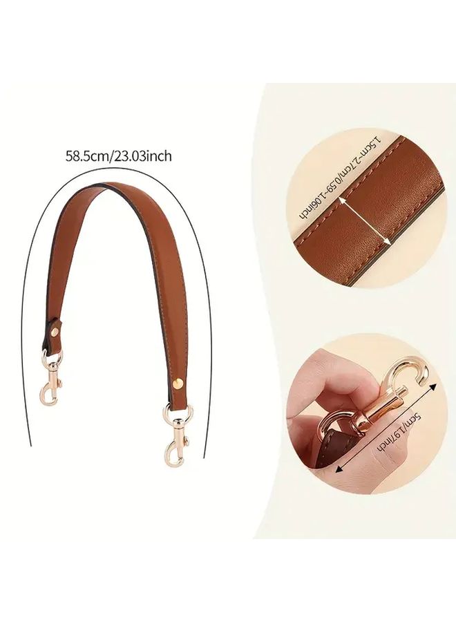 23 Inch Faux Leather Replacement Strap with Golden Toned Clasps Dark Brown DIY Accessory for Women Handbags Wallets Shoulder Bags Crafting Purse Making Supplies Customization - Image 4
