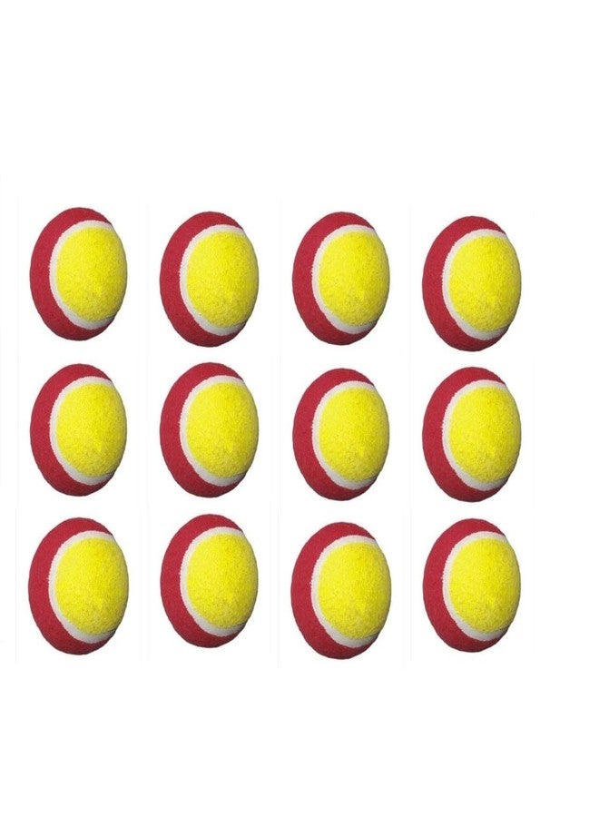 Spiro Soft Cricket Solid Tennis Balls Practice, Training for All Age Group, Recommended for Indoor/Outdoor Street & Beach Cricket (Pack of Twelve) (Color : Red & Yellow) - Image 2