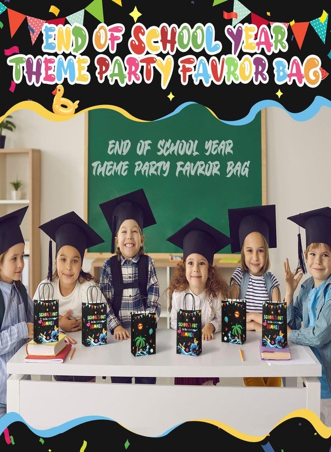 Kolldenn 24 Pcs End of the Year Party Bags Snacks Treat Candy Summer Gift Goodie Paper Bags with Handles for Summer Theme Party Favors Decorations Supplies - Image 5