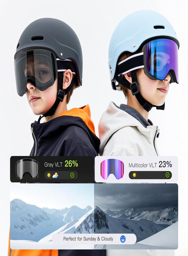 MAMBAOUT Ski Goggles with Magnetic Lens, Kids Snowboarding Goggles for Boys Girls, Anti Fog UV Protection Age 3-14 - Image 2