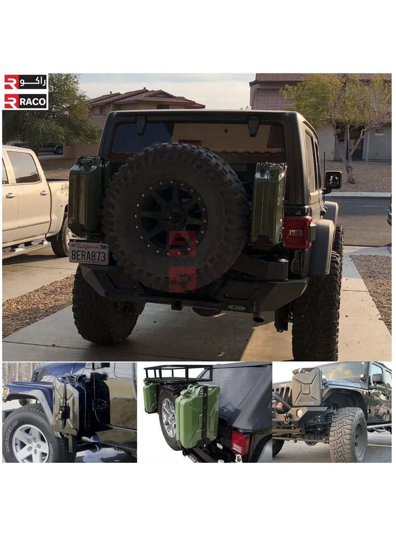 RACO Fuel Can for Gasolline, Diesel and Other Liquids Metal Jerry Can Green Made in Taiwan (20 Liters) - Image 5