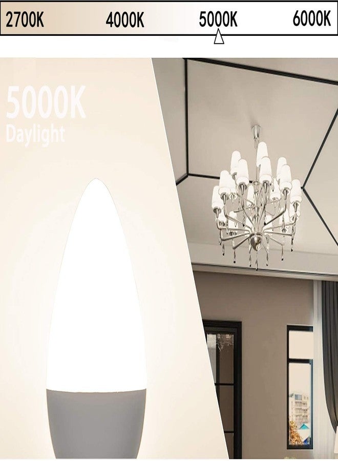 GOSCHE 6-Pack E12 LED Ceiling Fan Light Bulbs, 60 Watts Equivalent Candelabra LED Light Bulbs, Type B Light Bulb for Chandelier, Candle Lightbulbs, Non-Dimmable, 5000K Daylight, 6 Pcs - Image 3
