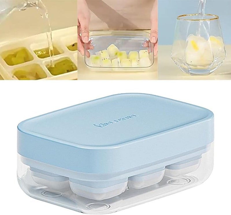 NAIDEV Ice Cube Tray Silicone Tray Large Capacity for Home Bar Use Small Freezer Frozen Mold High and Low Temperature Resistance Ice Mold Practical for DIY Molds Food Cake Molds Set of 4 - Image 4
