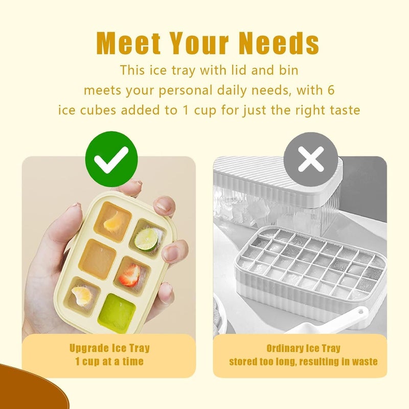 NAIDEV Ice Cube Tray Silicone Tray Large Capacity for Home Bar Use Small Freezer Frozen Mold High and Low Temperature Resistance Ice Mold Practical for DIY Molds Food Cake Molds Set of 4 - Image 3