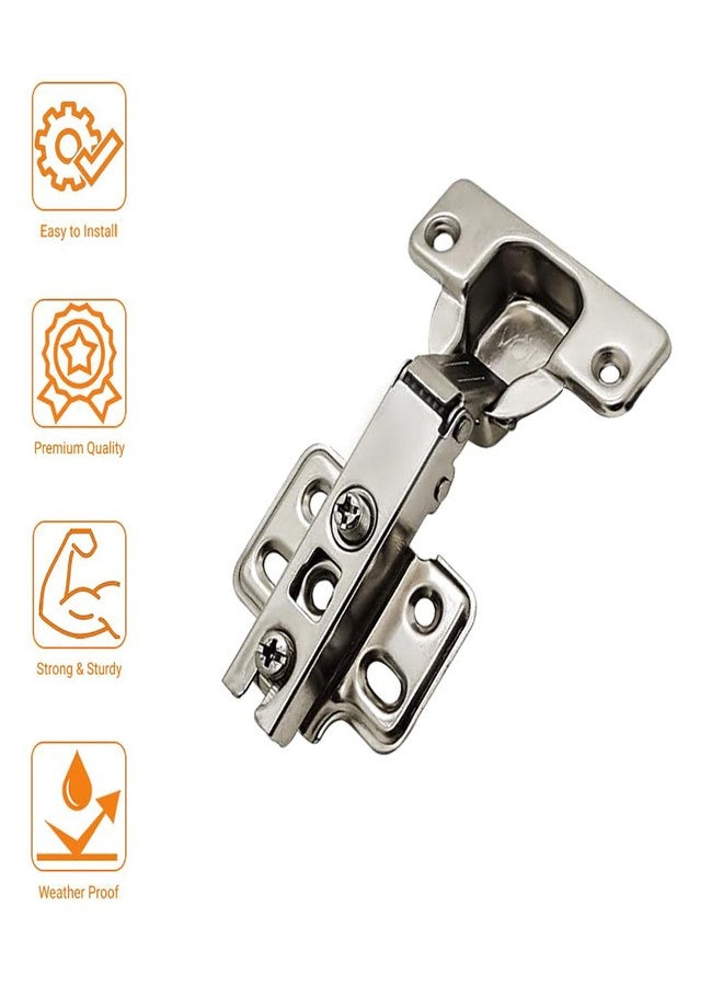 VOLO 10 Pieces (Pack of 5 Set) Concealed Cabinet Hinges with Screws | 0 Crank - Full Overlay | Auto Hinges for Kitchen Cabinets, Mild Steel European Style Hinge for Home, Office & Wardrobe - Image 3