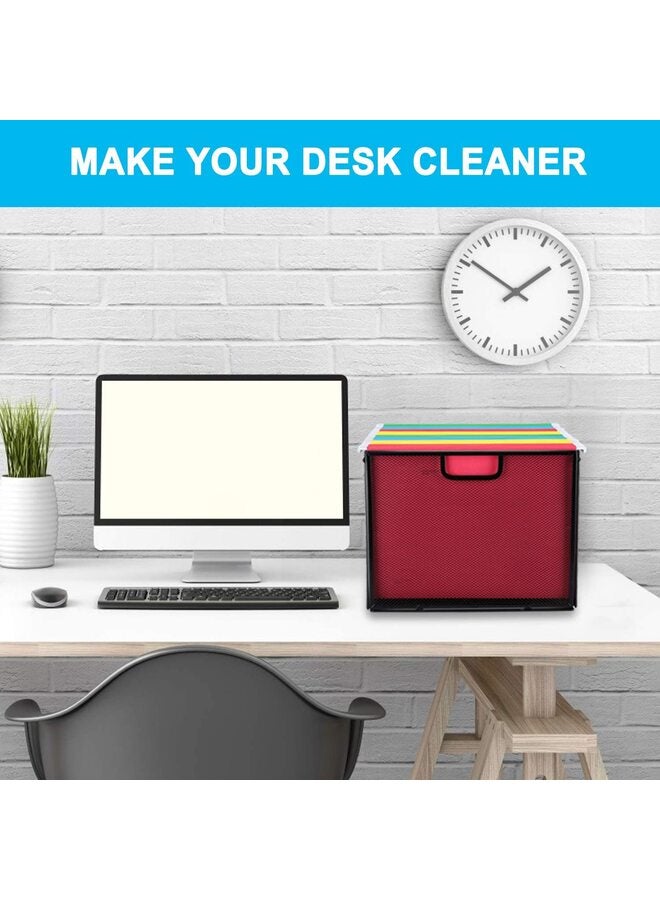 منظم ملفات معلق، منظم ملفات معدني شبكي، صندوق تخزين، حامل ملفات، مقاس حرف/أسود - Image 2