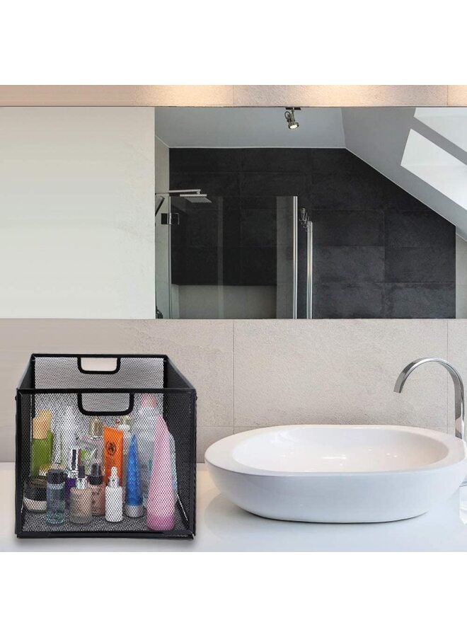 منظم ملفات معلق، منظم ملفات معدني شبكي، صندوق تخزين، حامل ملفات، مقاس حرف/أسود - Image 5