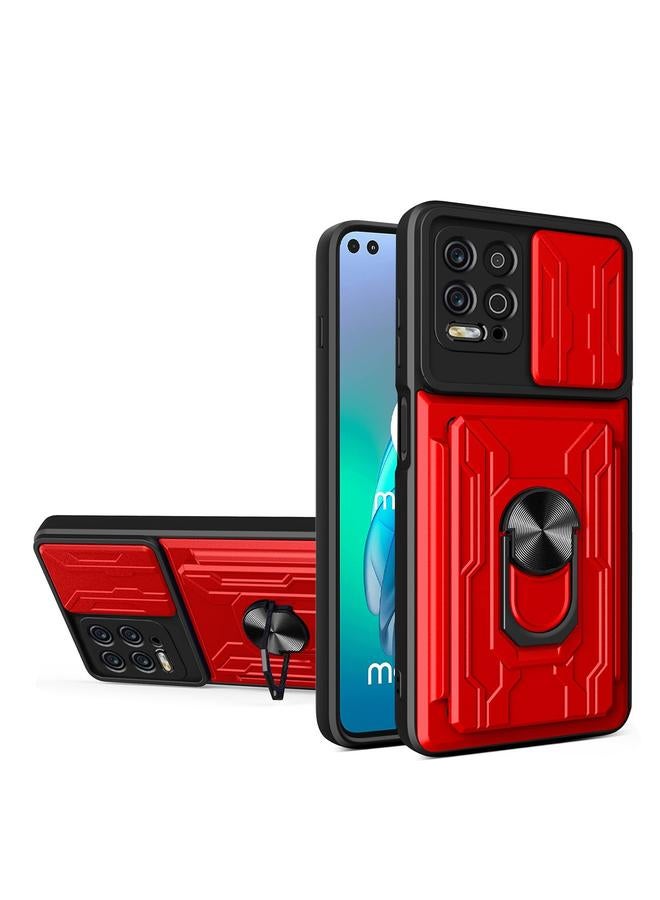 اس-توب جراب لهاتف Motorola Moto G100 مزود بغطاء منزلق من مادة TPU+PC مع فتحة بطاقة - Image 1