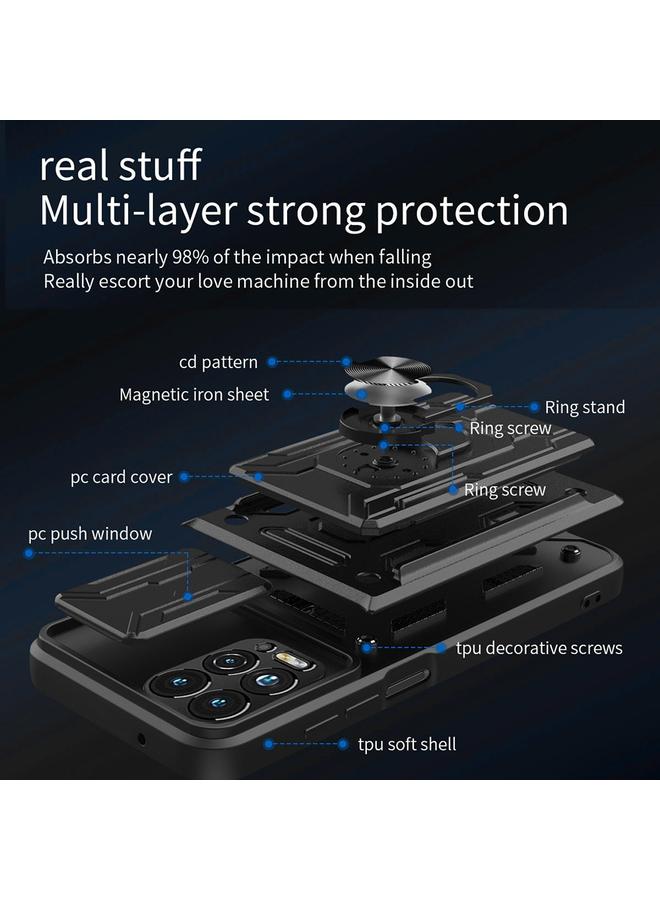 اس-توب جراب لهاتف Motorola Moto G100 مزود بغطاء منزلق من مادة TPU+PC مع فتحة بطاقة - Image 3