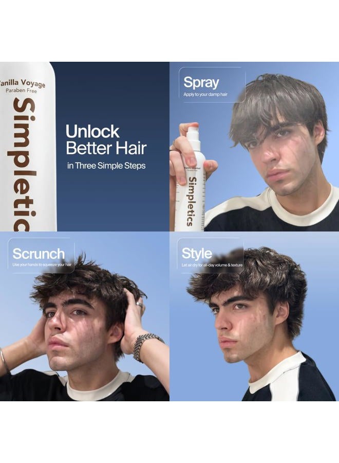 Simpletics Himalayan Sea Salt Hair Spray (Vanilla Scent) – Natural 5-Ingredient Formula for Beach Waves & Volume – Light Hold, Non-Greasy, Paraben & Sulfate Free – Unisex 8 fl oz - Image 4