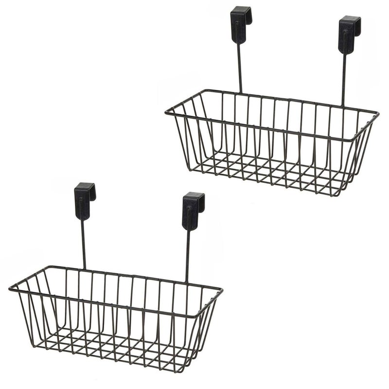 Go Hooked سلة تخزين معدنية معلقة من Go Hooked لتنظيم الأبواب في الحمام بألوان متنوعة، موفرة للمساحة، متعددة الاستخدامات، قوية، أنيقة، متينة، عصرية، أنيقة، عبوة من 2 - Image 1