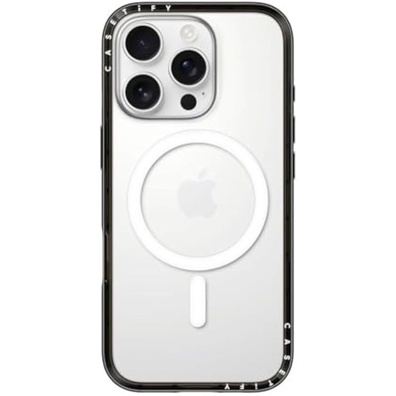 Casetify Compact Magsafe iPhone 16 Pro Case 【Lightweight/Slim Fit/Compatible with Magsafe】 - Clear Black - Image 1
