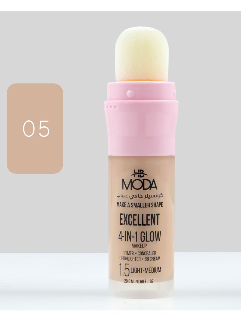 مودا مكياج مصحح فوري لتوحيد لون البشرة برايمر كونسيلر اضاءة بي بي كريم  #5 - Image 1