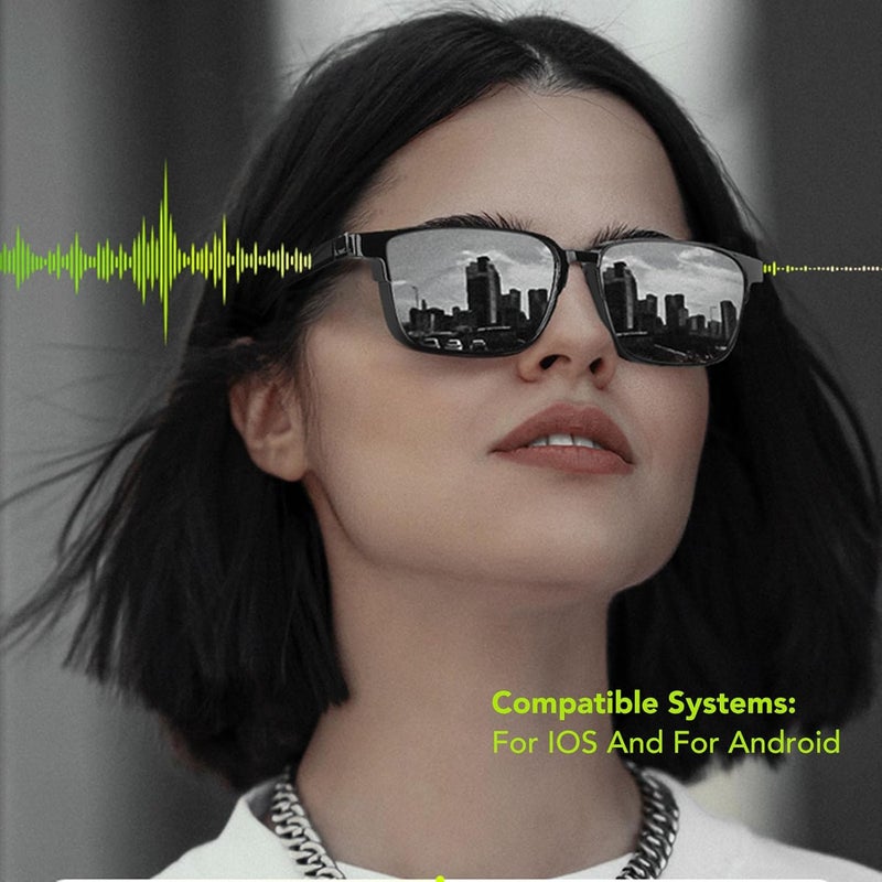 نظارات ذكية سلك أقل ، مكبر صوت أذن مفتوح مقاوم للماء IP5 ، التحكم الصوتي ، اتصال سهل ميكروفونات مزدوجة التحكم الصوتي BT 5.3 نظارات شمسية ذكية يونيسكس (مع ليلة مستقطبة - Image 5