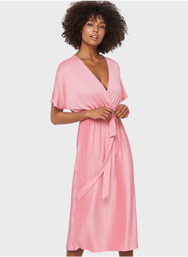 VERO MODA - Tie Waist Surplice Dress - Image 1